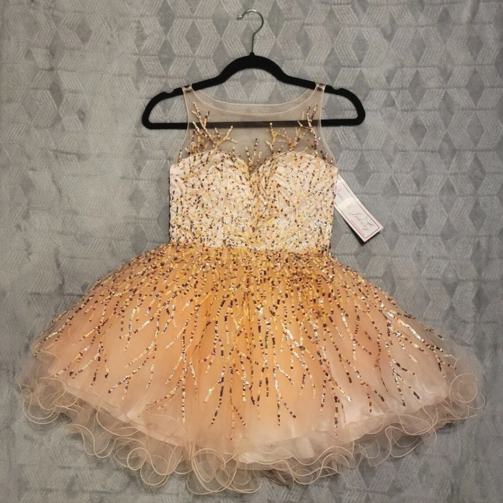 Dave & Johnny - Sequin Peach Dress